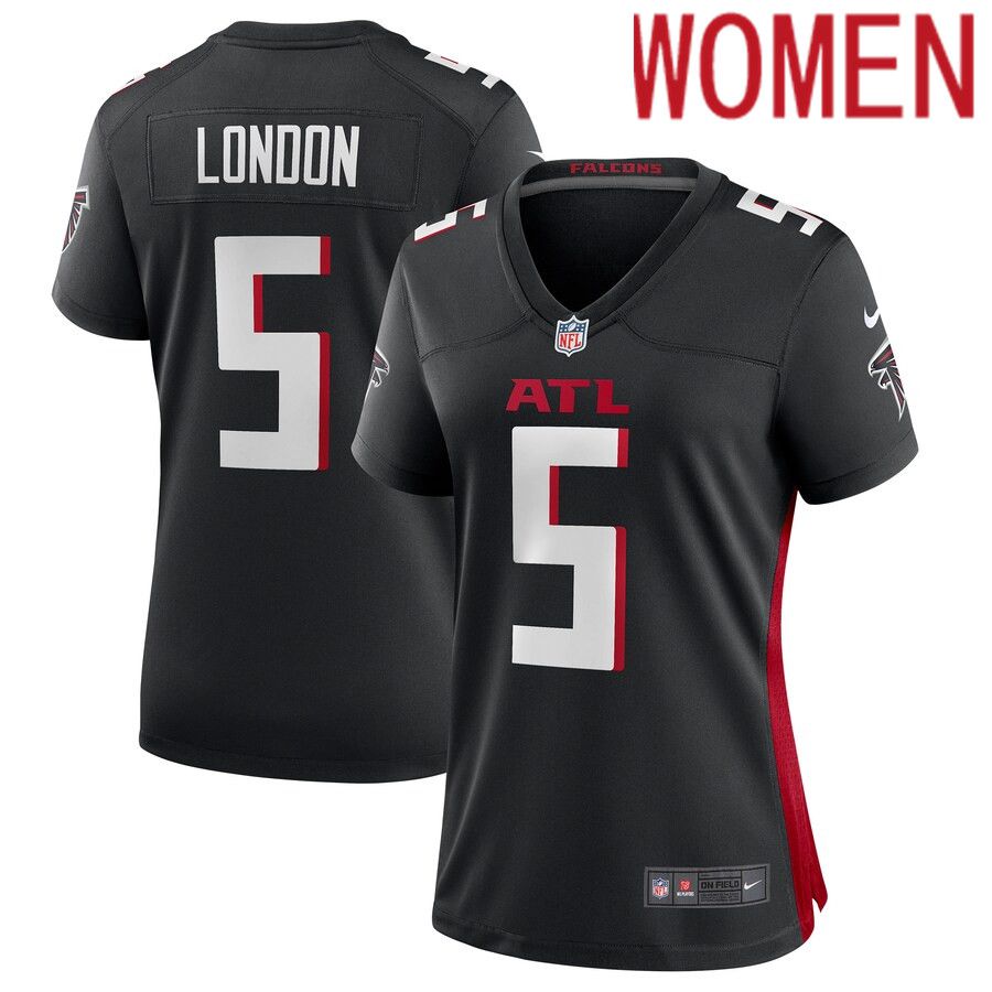 Women Atlanta Falcons 5 Drake London Nike Black Player Game NFL Jersey